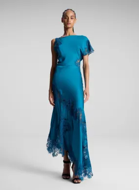 Alessia Satin and Lace Maxi Dress