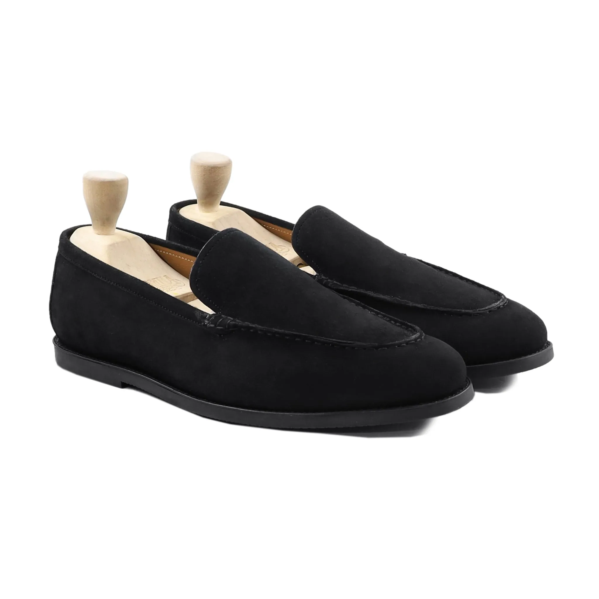 Bethany - Men's Black Kid Suede Loafer