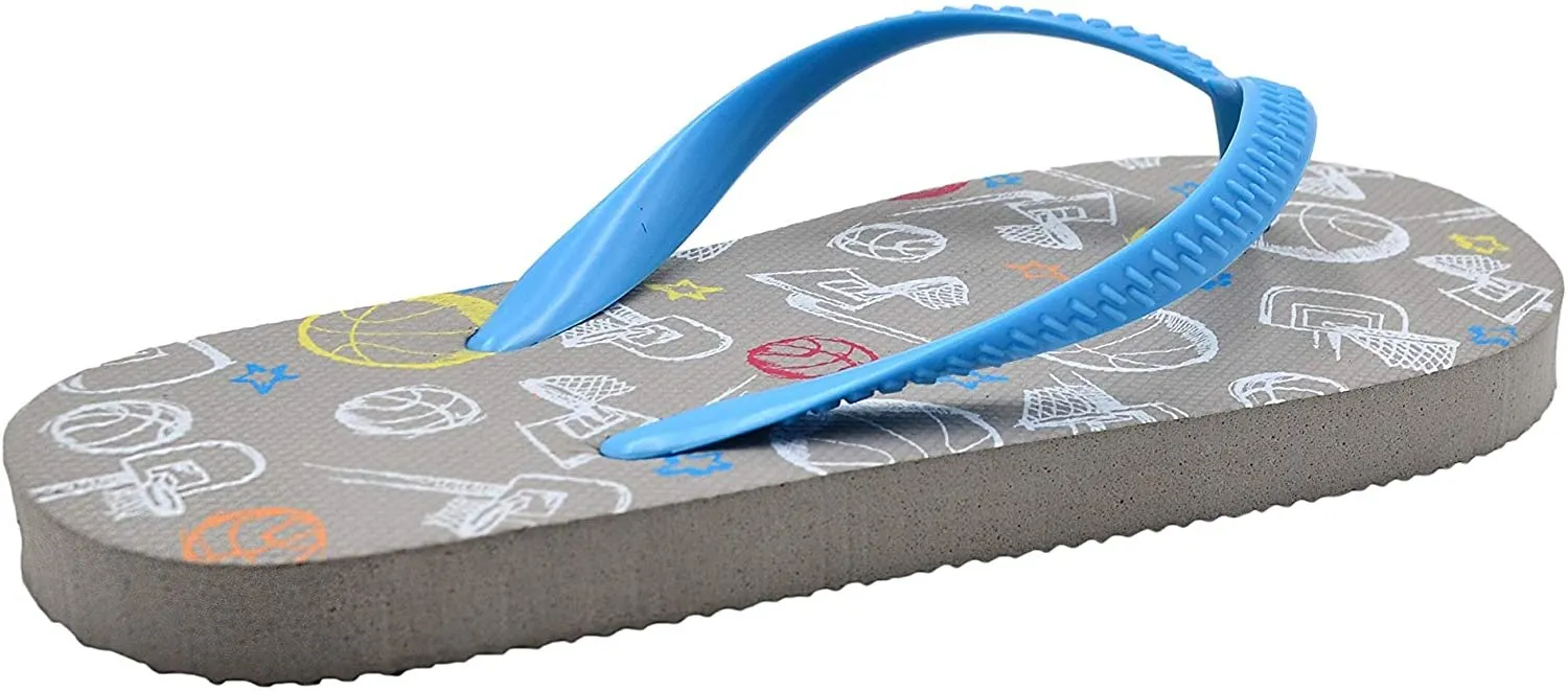 Chatties Boys' Big Kid Sports Printed Flip Flop Thong Sandal