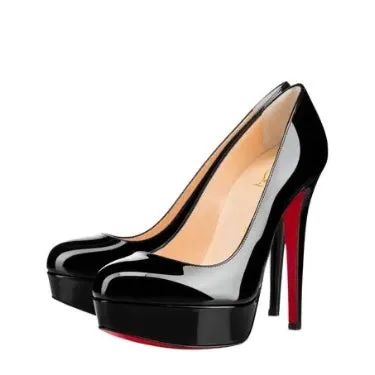 Christian Louboutin Bianca 120 Black Patent Leather Platform Pump Heels 36 UK 3