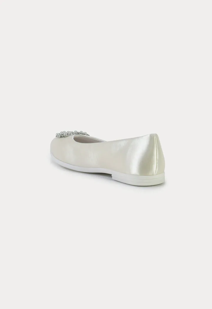 Crystals Circle Flat Slip On Shoes