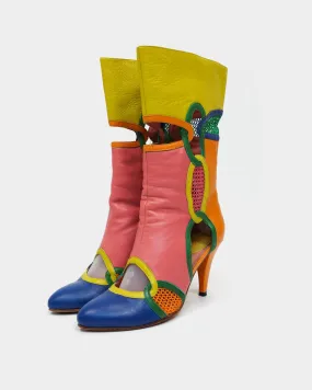 Vintage 1990s Multicolor Diesel High-Heeled Boots for Women