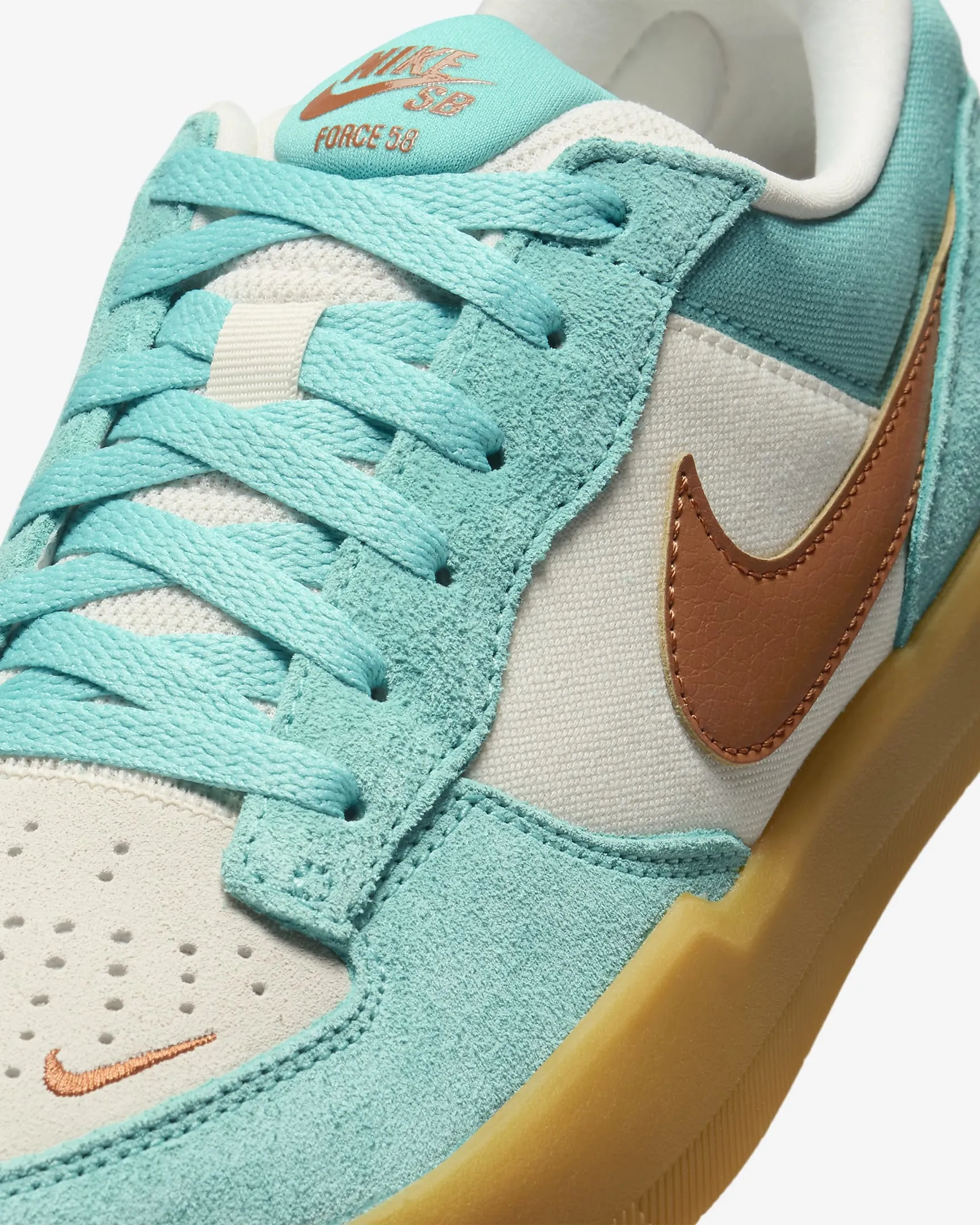 Nike SB Force 58 Skate Shoes - Green Frost/Phantom/Gum Light