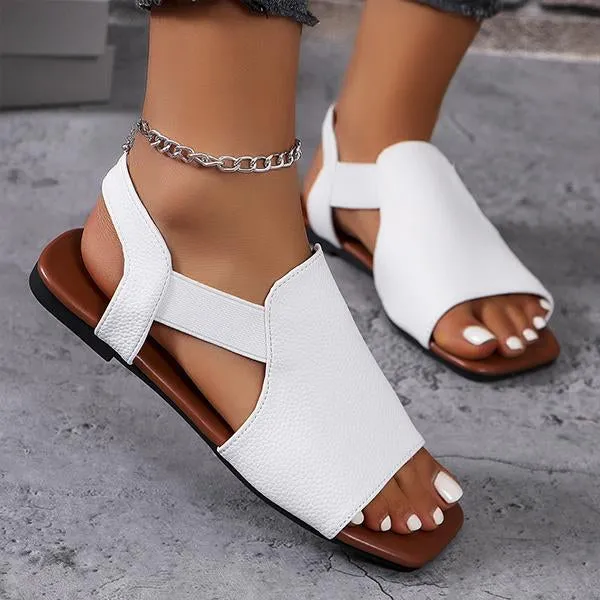 Women's Casual Flat Sandals with Elastic Straps 59247975S